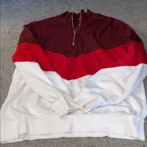 Forever 21 tri-colored quarter zip